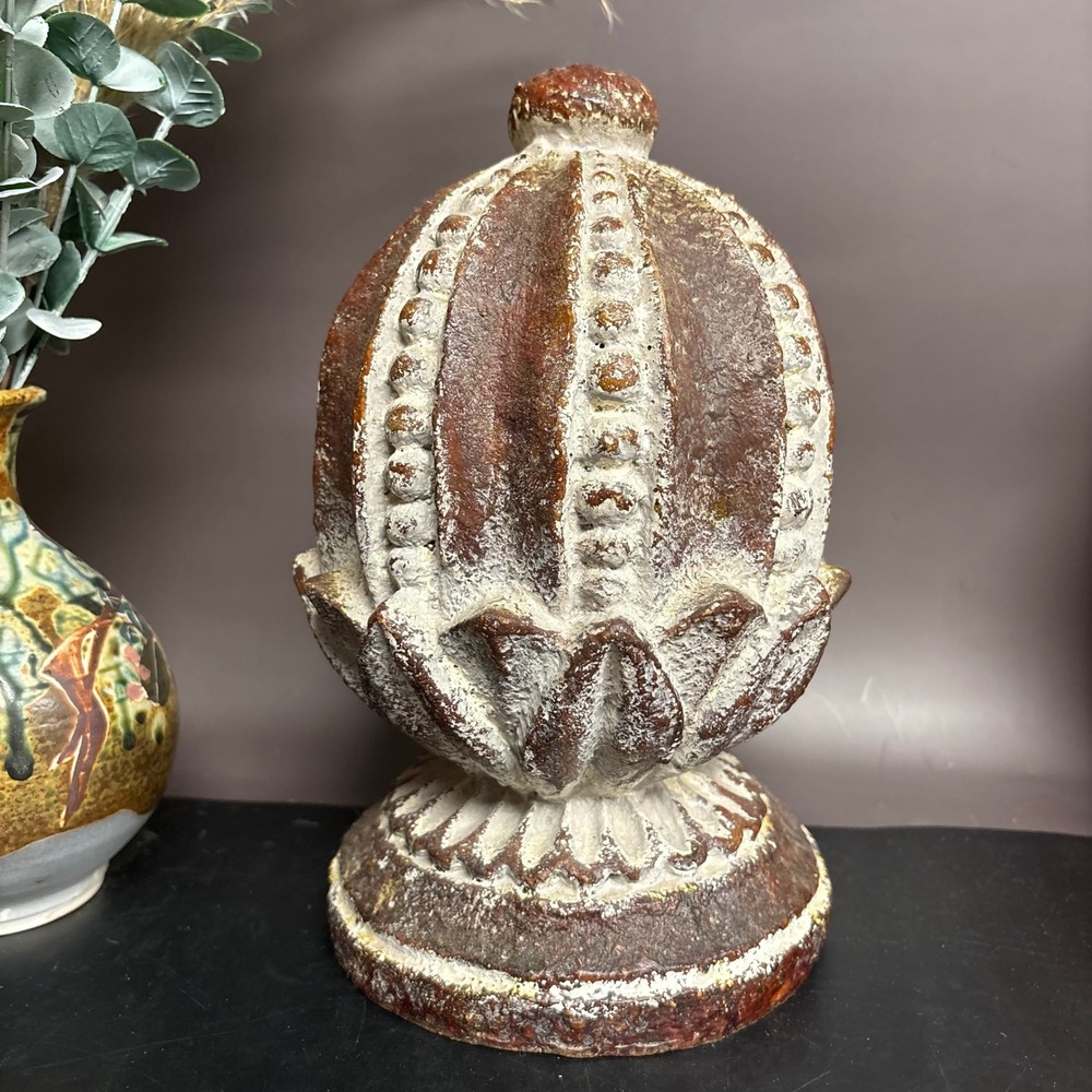 Large Resin Tabletop Finial | Ornate Decorative Accent | 10 Inch| Eclectic Decor